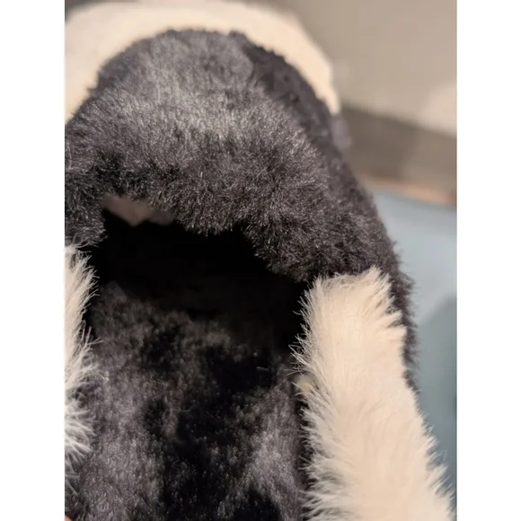 Women's VHNY Color Block Faux Fur Slippers US 10 Cream Black - Picture 10 of 11